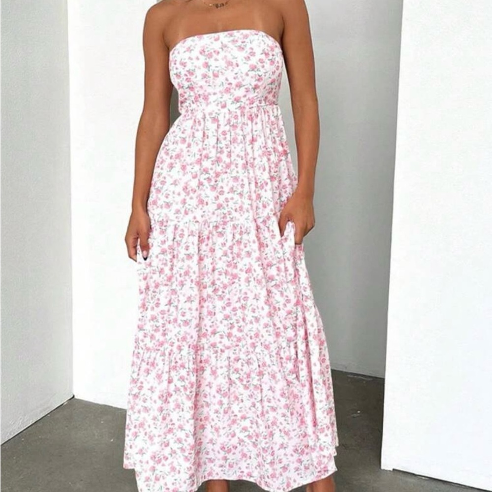 Floral Strapless Maxi Dress